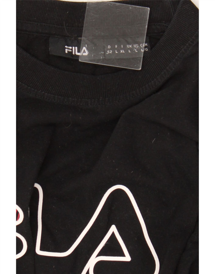 T-shirt grafica da uomo Fila Large nera