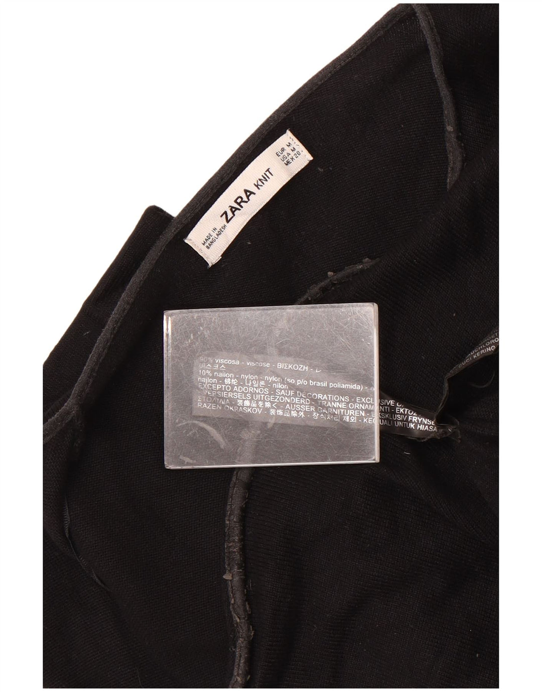 Maglione cardigan oversize da donna Zara UK 14 viscosa nera media