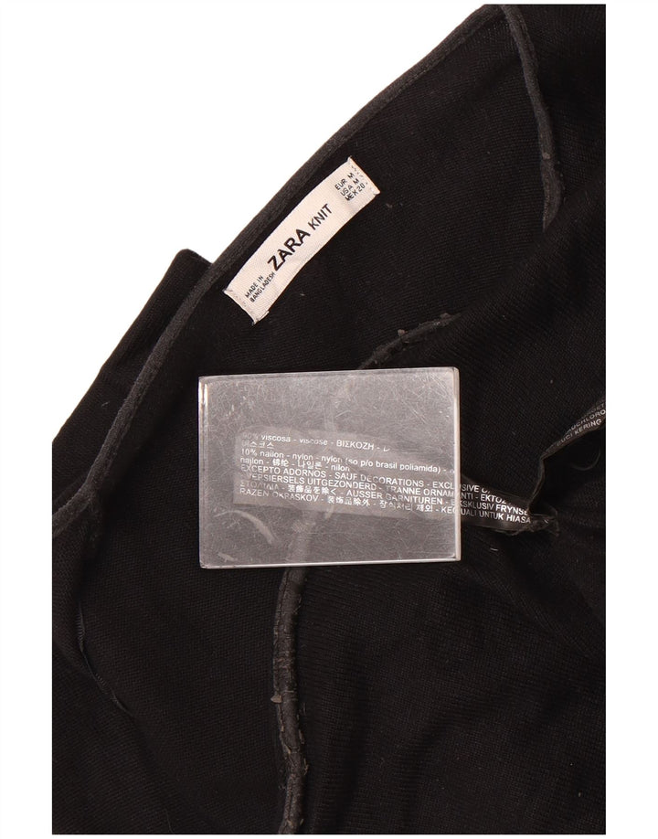 Maglione cardigan oversize da donna Zara UK 14 viscosa nera media