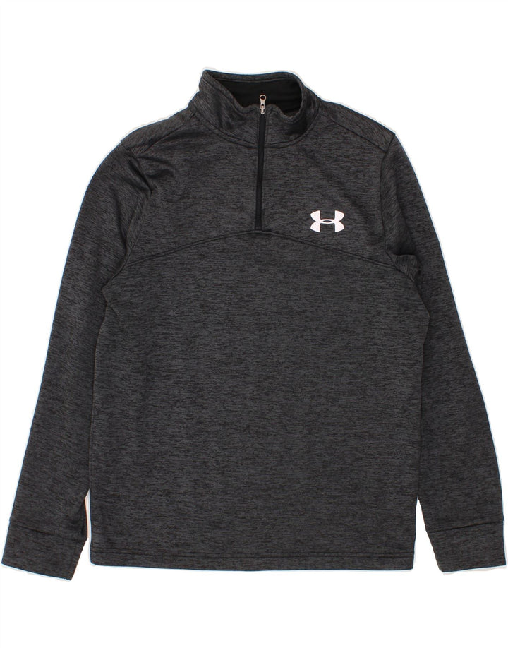 UNDER ARMOUR Mens Cold Gear Zip Neck Sweatshirt Jumper Small Grey Vintage Under Armour and Second-Hand Under Armour from Messina Hembry 