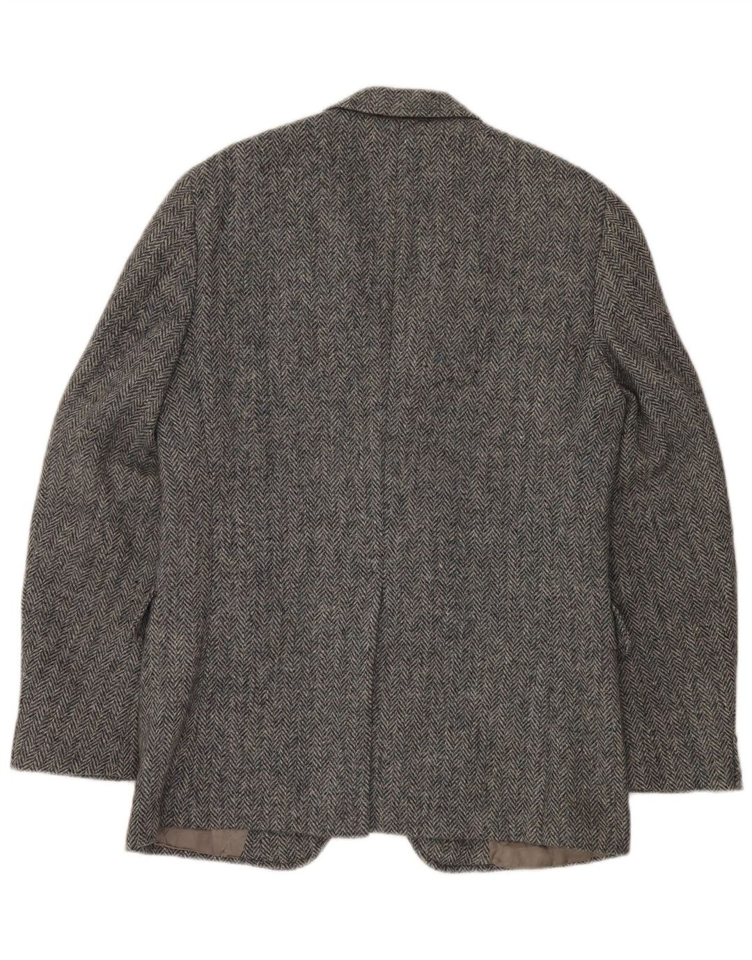 J.S.A. BANK Giacca blazer da uomo a 2 bottoni UK 38 Lana a spina di pesce grigio medio