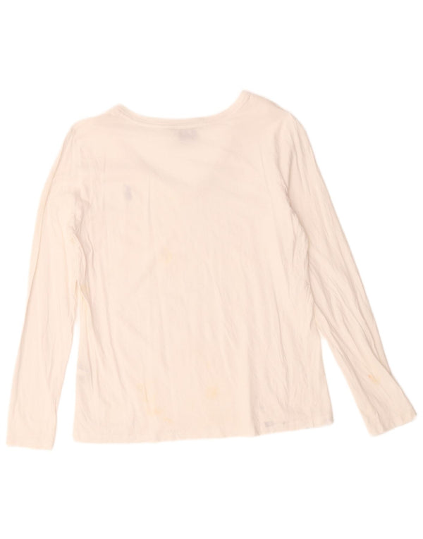 Top da donna a maniche lunghe Ralph Lauren UK 16 grande cotone bianco