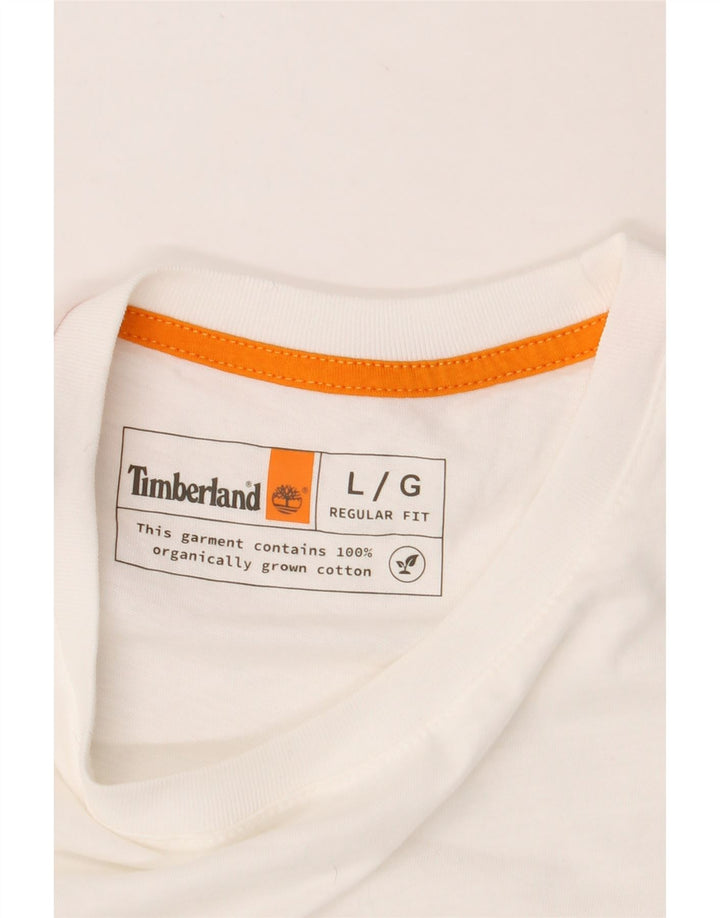 TIMBERLAND T-shirt da uomo vestibilità regolare Top grande cotone bianco