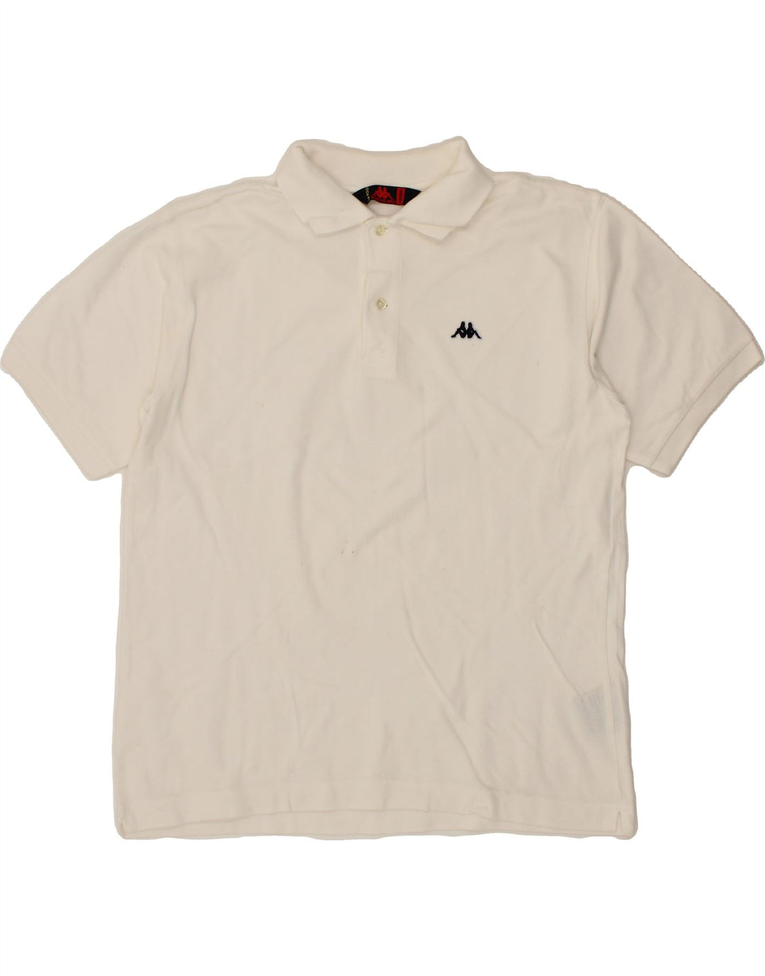 KAPPA Mens Polo Shirt Medium White Cotton Vintage Kappa and Second-Hand Kappa from Messina Hembry 