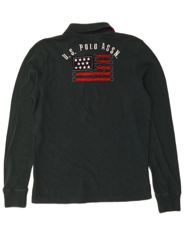 Polo Assn. degli Stati Uniti Mens Graphic Long Sleeve Shirt Small Green Cotton
