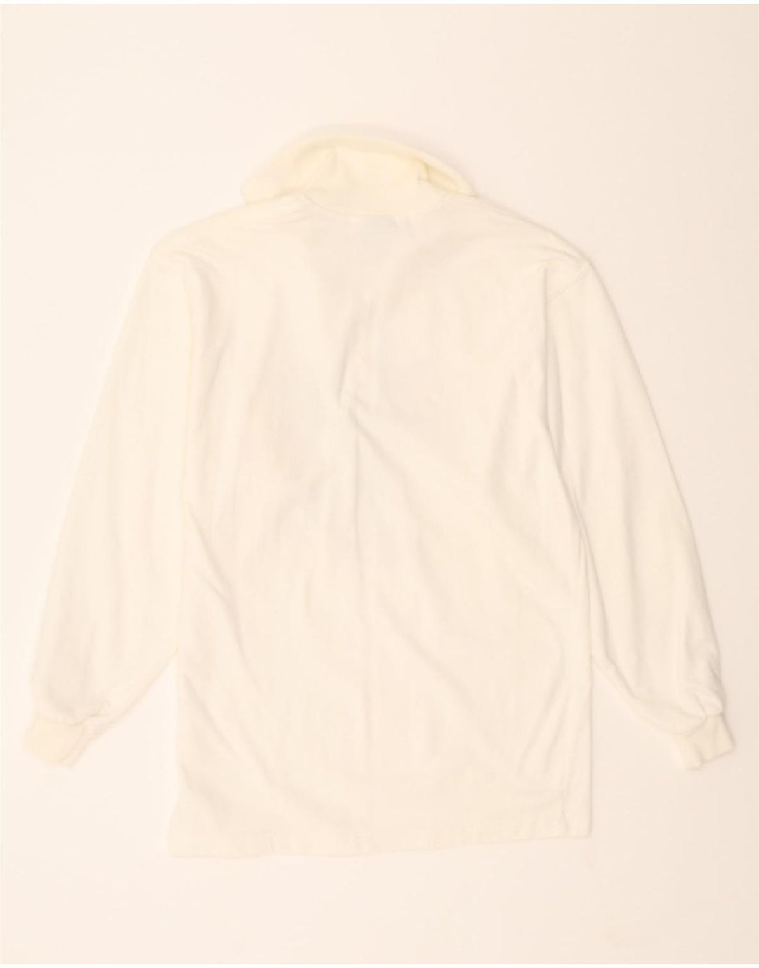 MASER M Womens Graphic Sweatshirt Jumper UK 12 Medium White Cotton Vintage Maser M and Second-Hand Maser M from Messina Hembry 