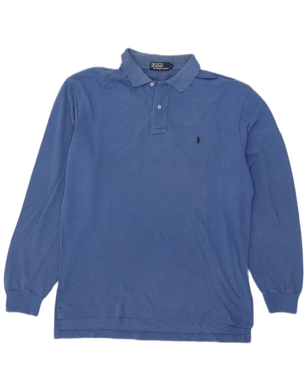 Polo Ralph Lauren Camicia a maniche lunghe da uomo di grandi dimensioni in cotone blu