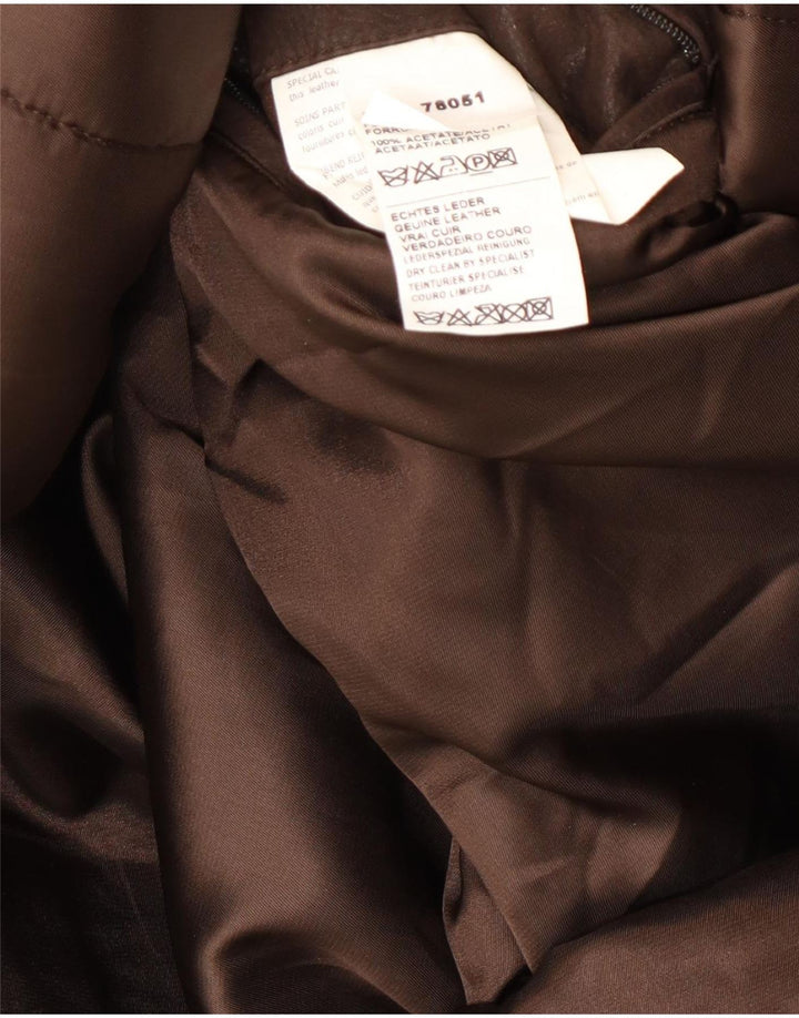 Gant Cappotto giacca a vento in pelle vestibilità ampia da uomo UK 38 Marrone medio