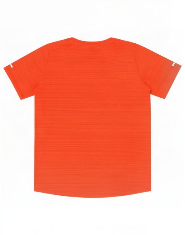 Nike Boys Dri Fit T-Shirt Top 12-13 Years Large Orange Striped Polyester