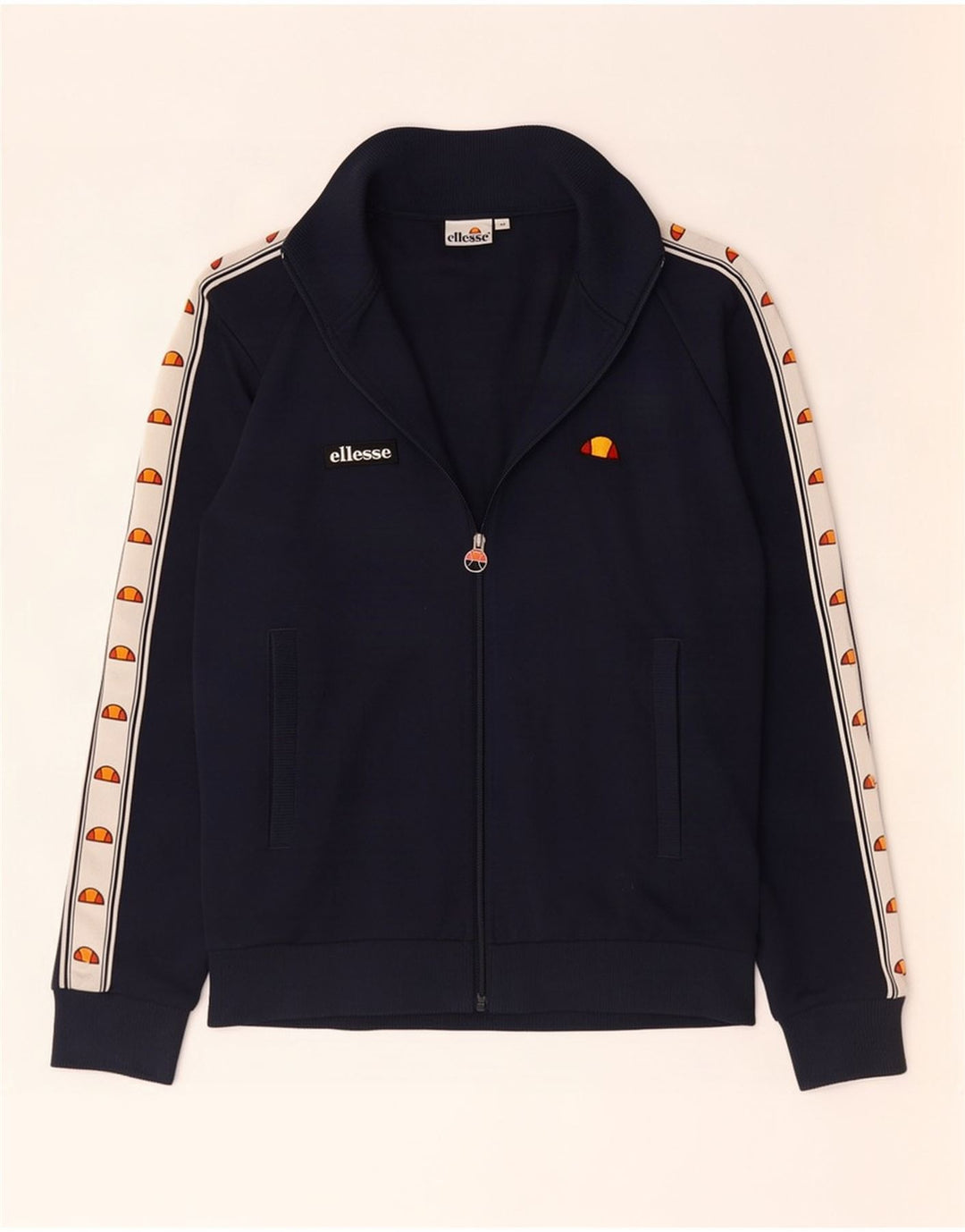 Giacca da ginnastica grafica da uomo Ellesse a blocchi di colore blu navy medio