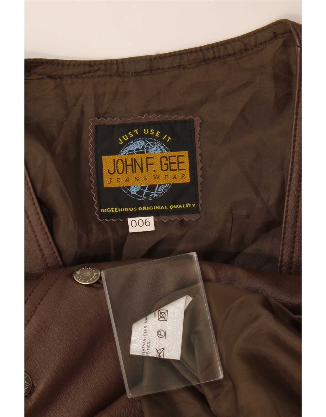 Gilet in pelle da uomo John F Gee Marrone medio