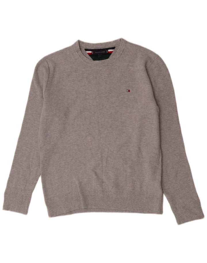 Maglione maglione girocollo da uomo Tommy Hilfiger grande cotone grigio