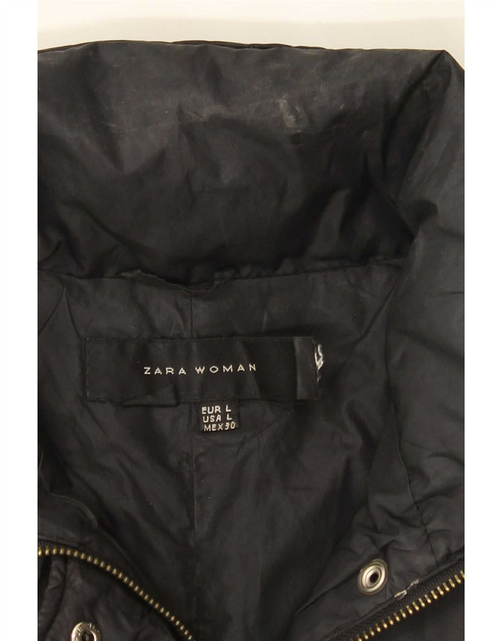 Giacca imbottita da donna Zara UK 14 grande nera