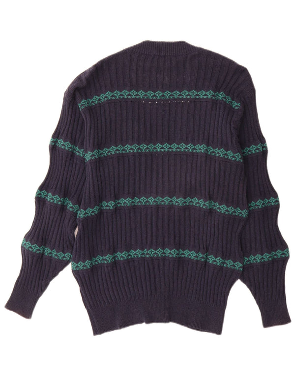 Maglione cardigan da uomo Reportage IT 48 Medio Blu navy Cotone Fair Isle