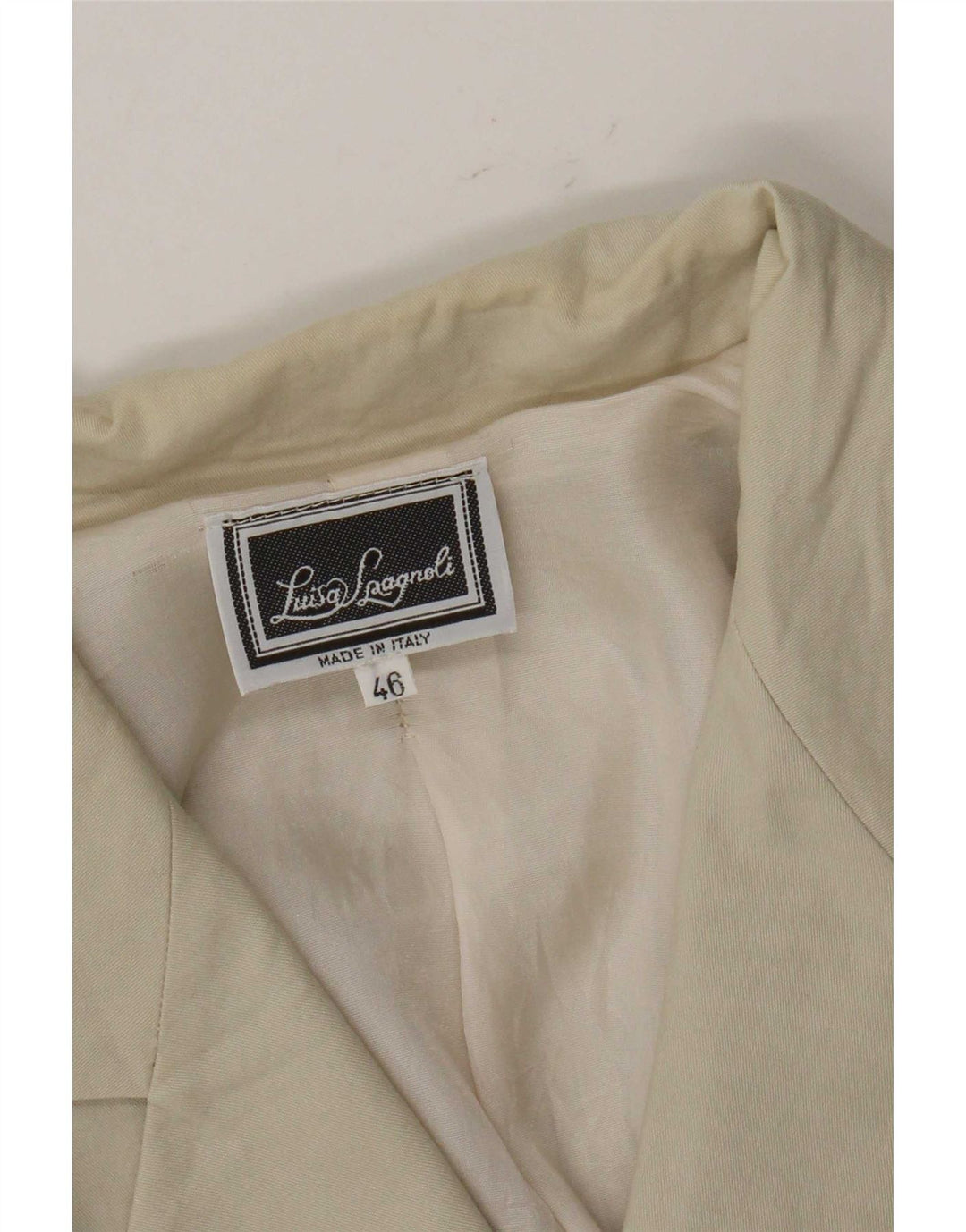 Luisa Spagnoli Giacca Blazer da Donna a Maniche Corte a 3 Bottoni IT 46 Large Beige
