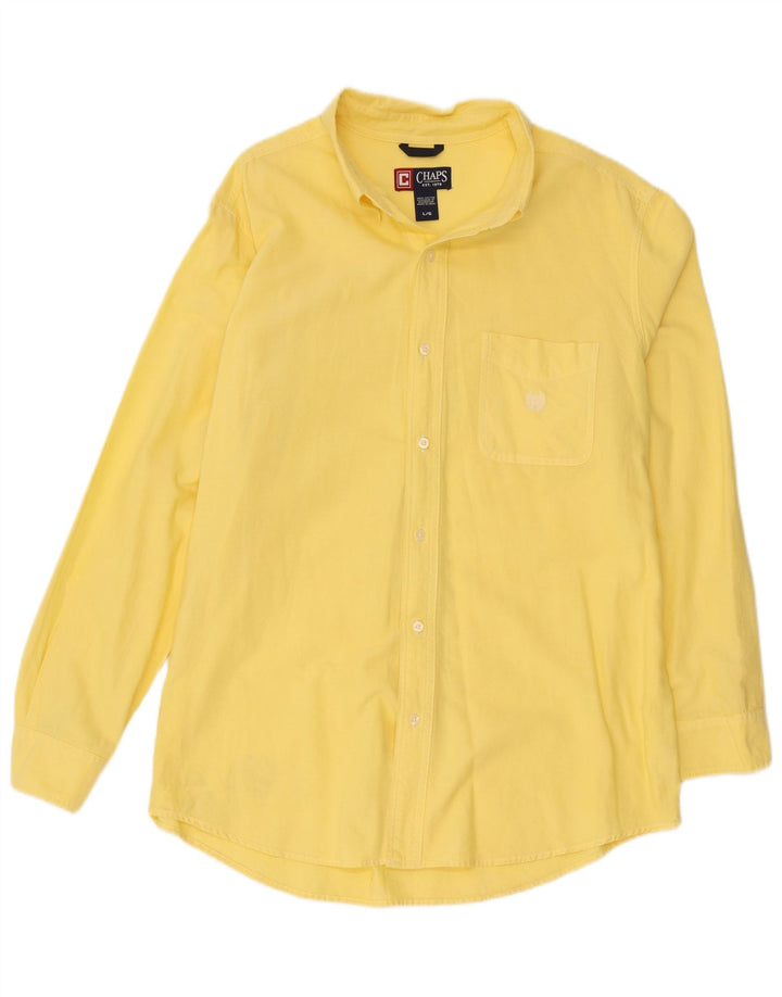 Camicia da uomo Chaps grande in cotone giallo
