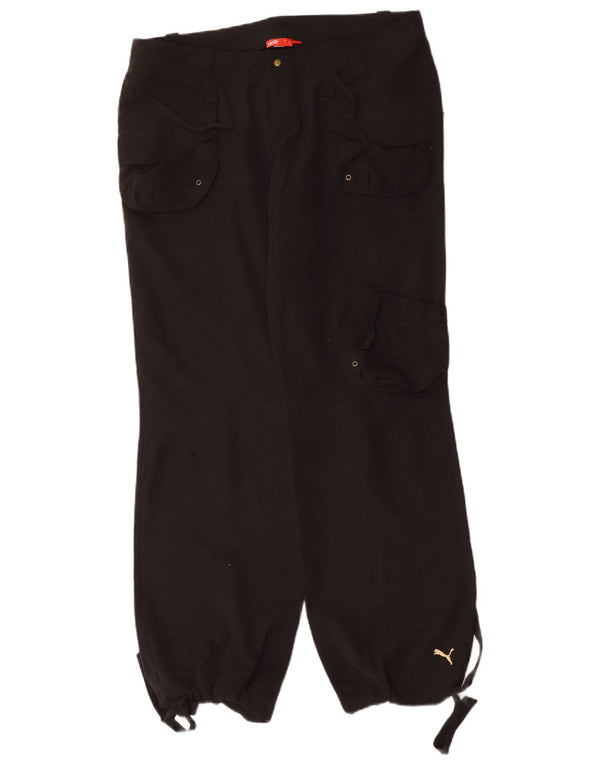 Pantaloni cargo da jogging da donna Puma UK 14 Large W36 L33 neri