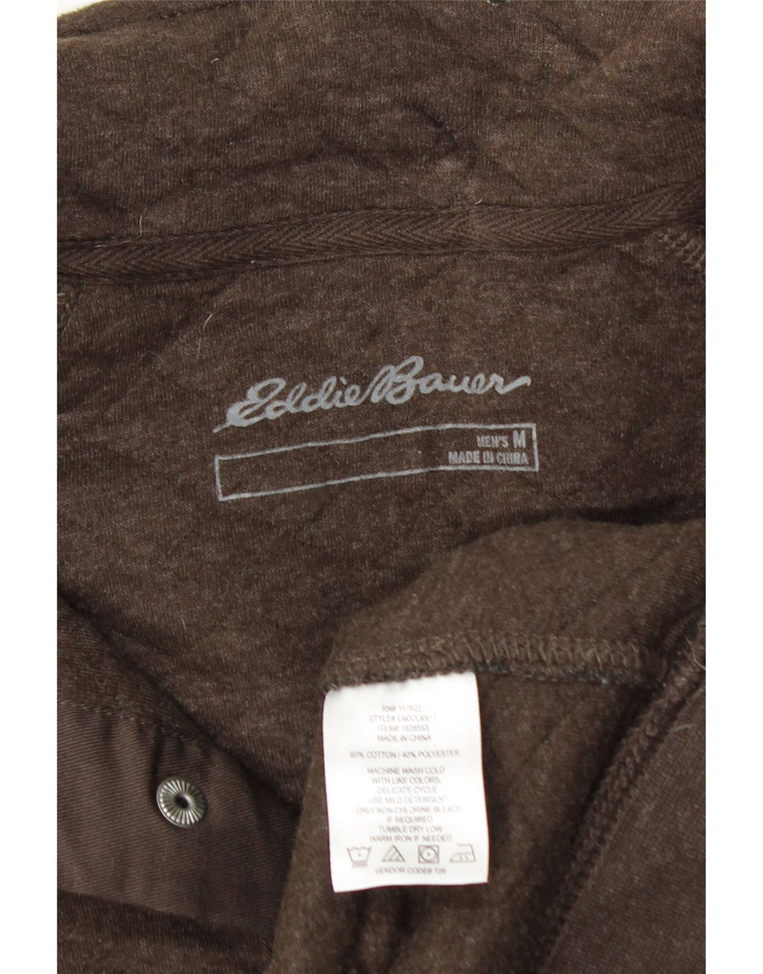 EDDIE BAUER Felpa da uomo con collo abbottonato Maglione in cotone marrone medio