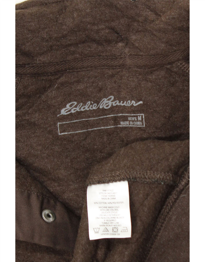 EDDIE BAUER Felpa da uomo con collo abbottonato Maglione in cotone marrone medio