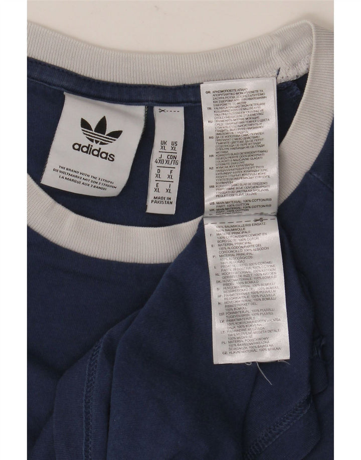 Maglietta ADIDAS da uomo Top XL in cotone blu