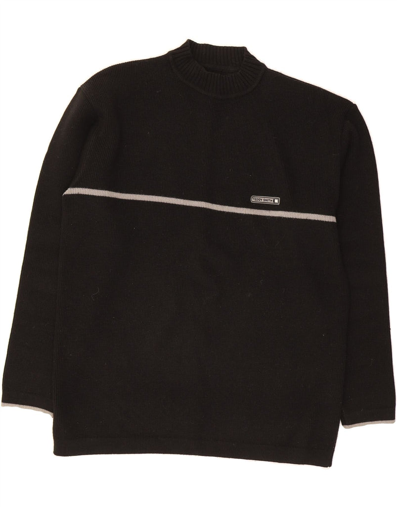 TEDDY SMITH Mens Turtle Neck Jumper Sweater Large Black Acrylic Vintage Teddy Smith and Second-Hand Teddy Smith from Messina Hembry 
