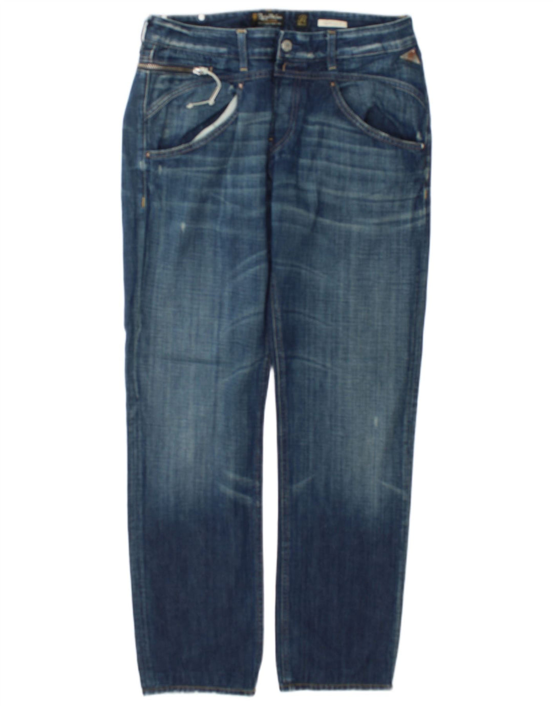 Replay Jeans dritti invecchiati da donna W31 L34 cotone blu