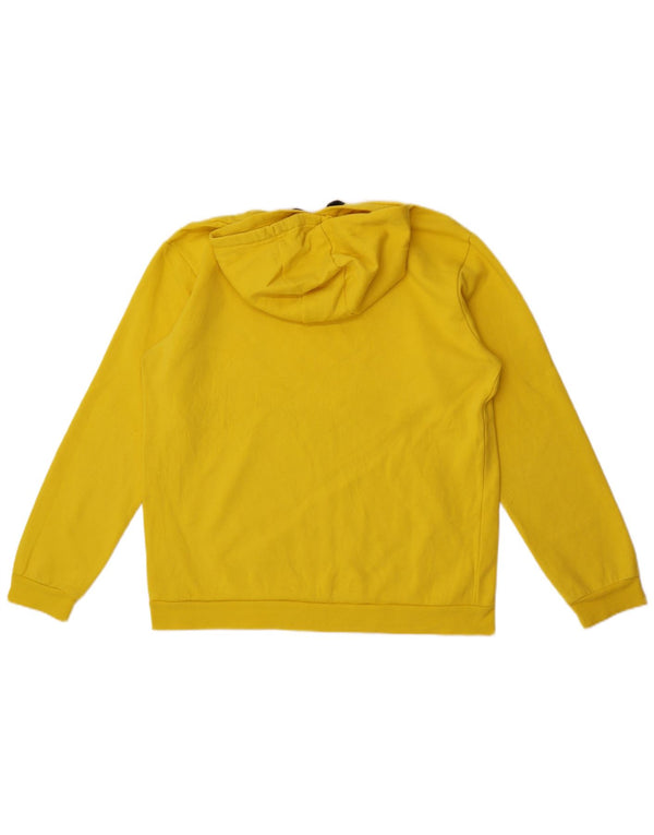 Adidas Mens Hoodie Jumper Large Yellow Cotton