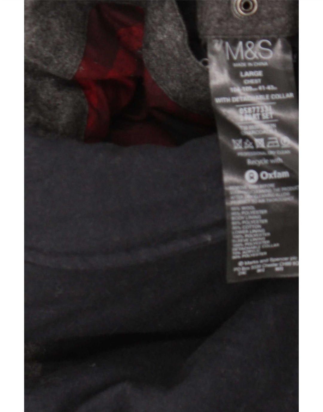 Giacca imbottita da uomo Marks & Spencer UK 41 Large Grey Colourblock Wool
