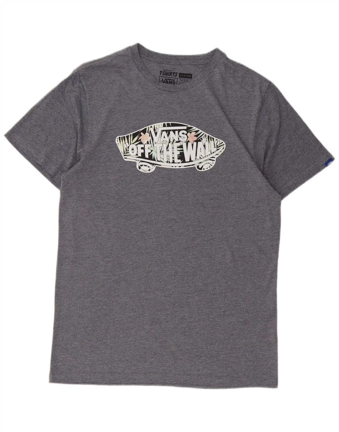 T-shirt grafica da uomo Vans Top in cotone chiazzato grigio medio