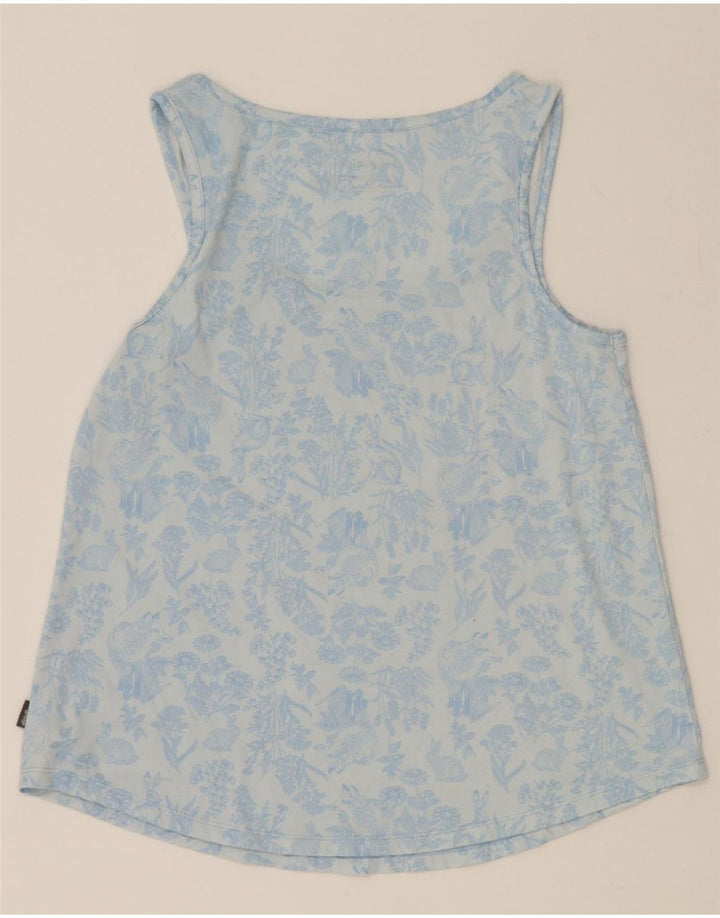 EDDIE BAUER Womens Vest Top UK 10 Small Blue Floral Polyester Vintage Eddie Bauer and Second-Hand Eddie Bauer from Messina Hembry 