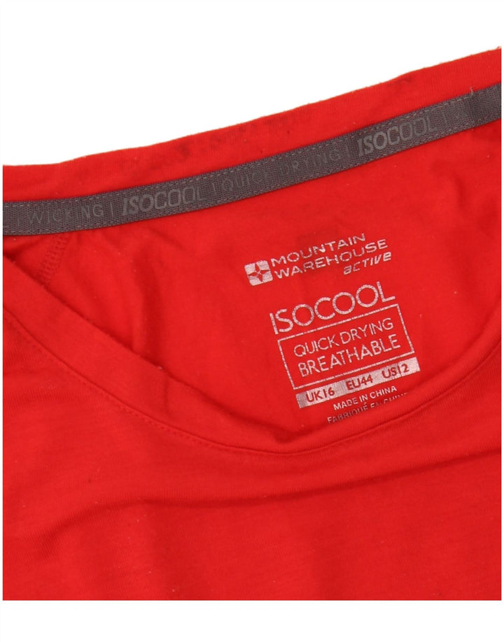 MOUNTAIN WAREHOUSE T-shirt IsoCool da donna Top UK 16 Large Rosso