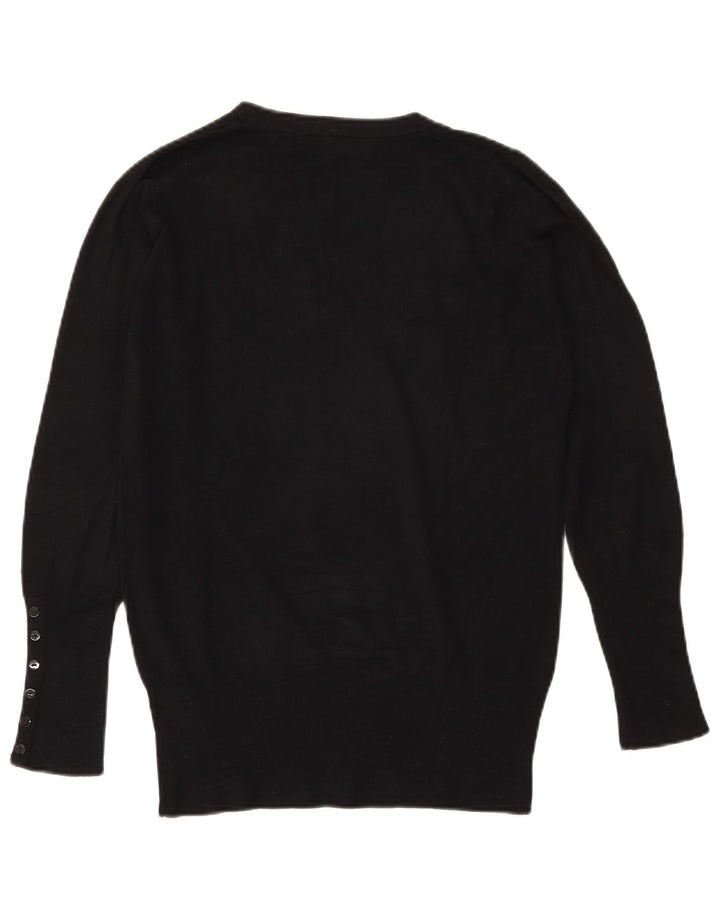 Maglione Zara da donna con scollo a V UK 14 Rayon nero medio