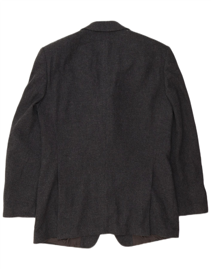 Giacca blazer da uomo a 3 bottoni Hugo Boss taglia 098 in lana vergine grigio medio
