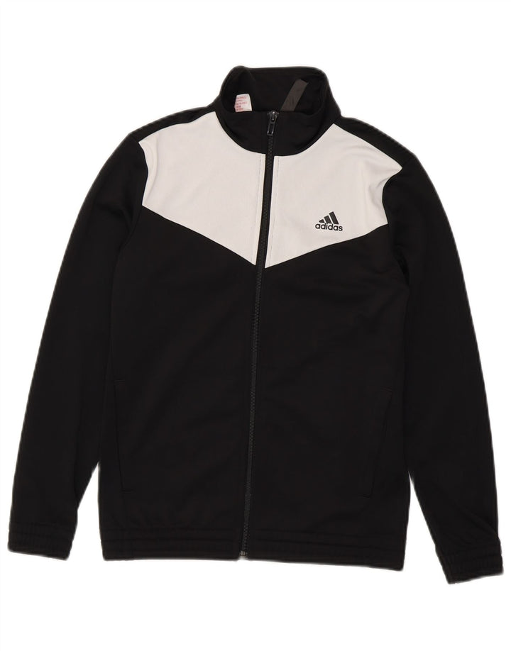 Giacca da tuta da ragazzo Adidas 10-11 anni in poliestere color block nero