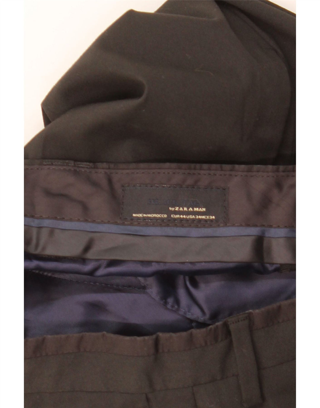 Pantaloni chino dritti da uomo Zara EU 44 Large W34 L31 poliestere nero