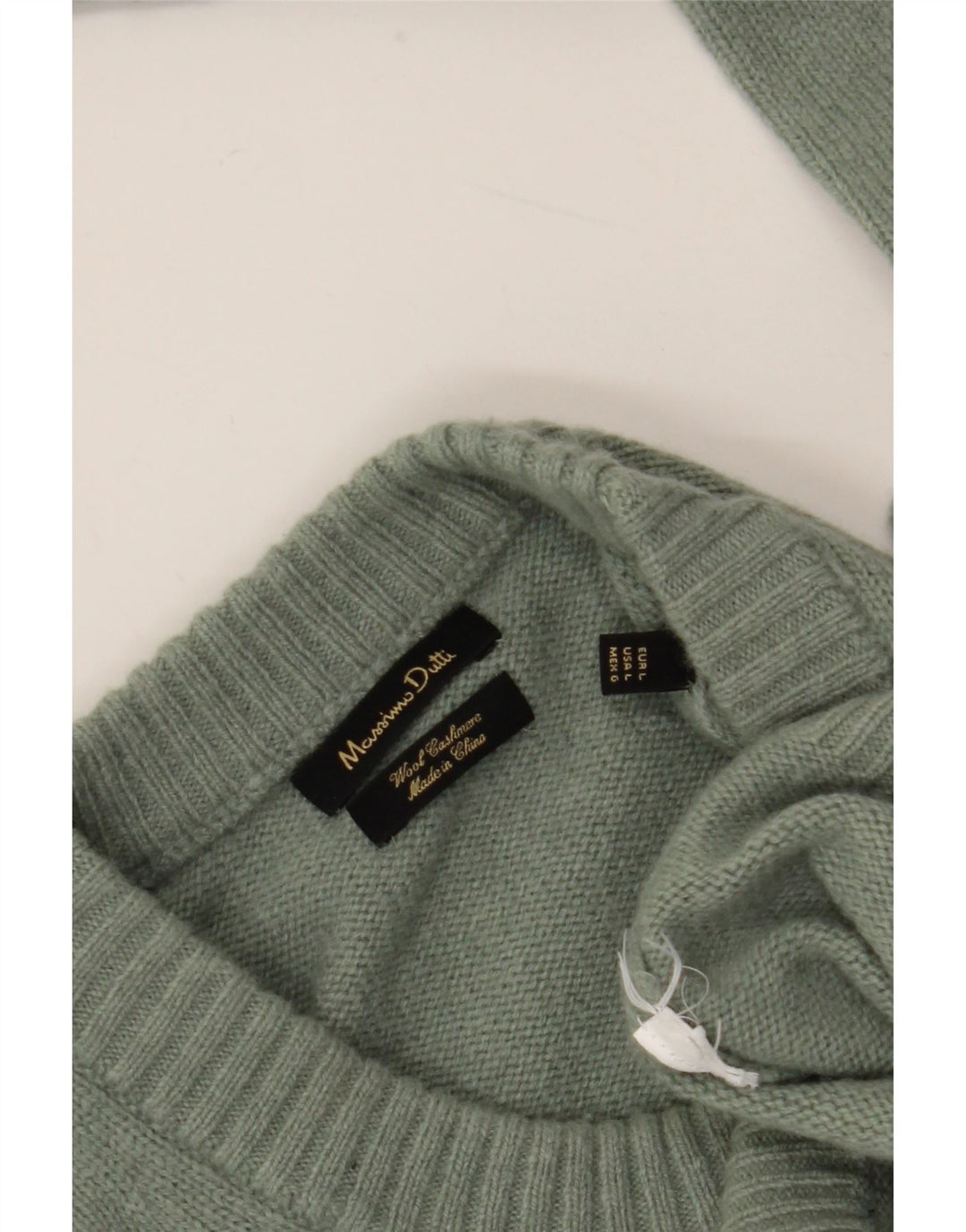 Maglione da uomo girocollo Massimo Dutti in lana verde grande