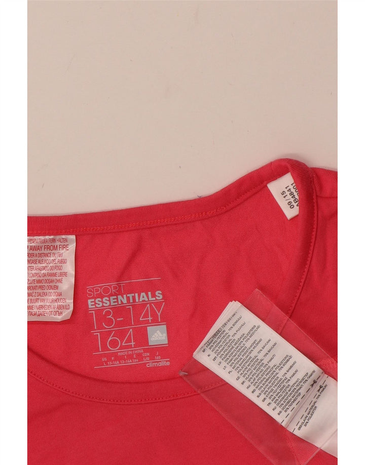 T-shirt grafica ADIDAS per ragazze Climalite 13-14 anni in cotone rosa