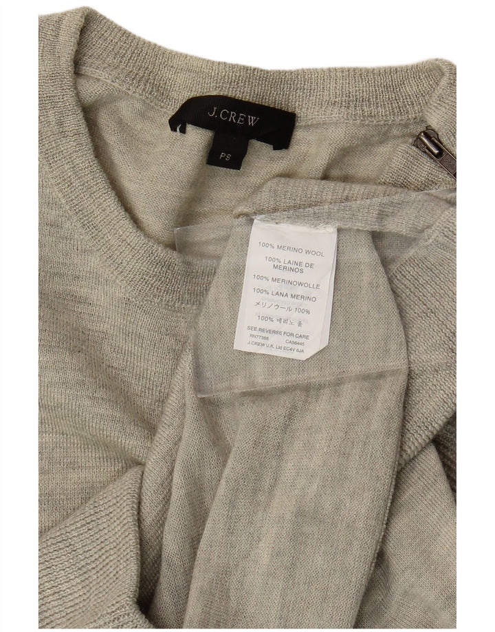 J. CREW Maglione da donna con scollo a barchetta UK 10 Small Lana Merino grigia