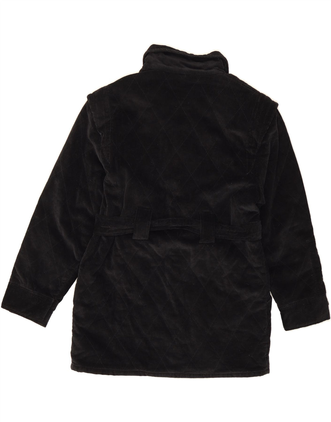 REGINA SCHRECKER Womens Corduroy Coat UK 12 Medium Black Cotton Vintage Regina Schrecker and Second-Hand Regina Schrecker from Messina Hembry 
