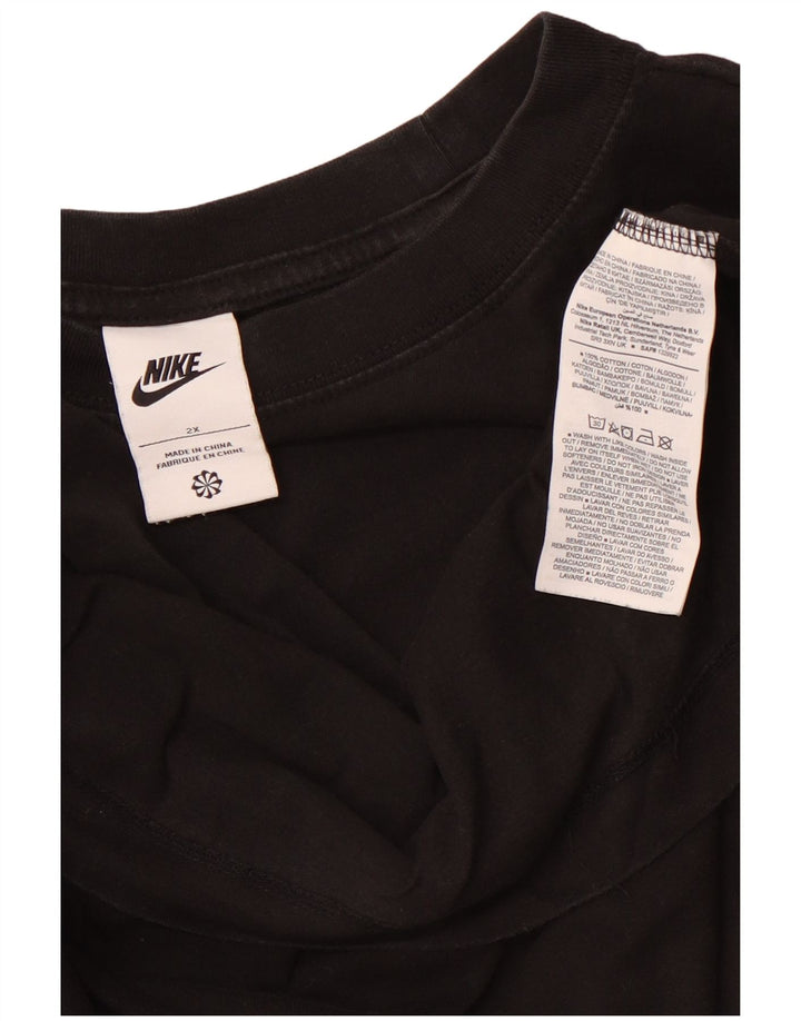 T-shirt da donna NIKE Top UK 20 2XL cotone nero