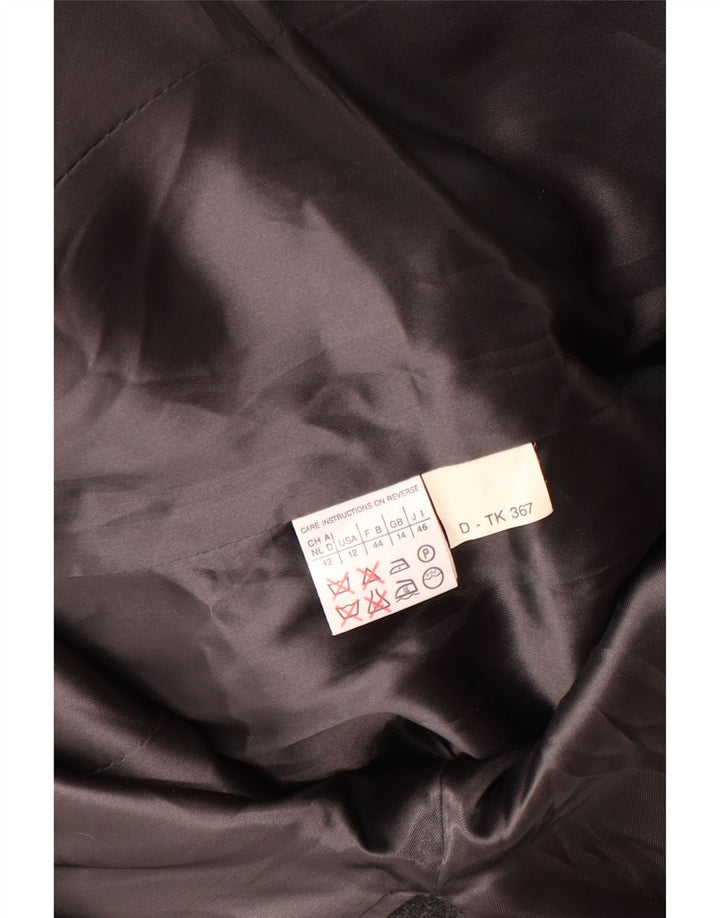 MARELLA Cappotto doppiopetto da donna UK 14 Grande lana vergine grigia