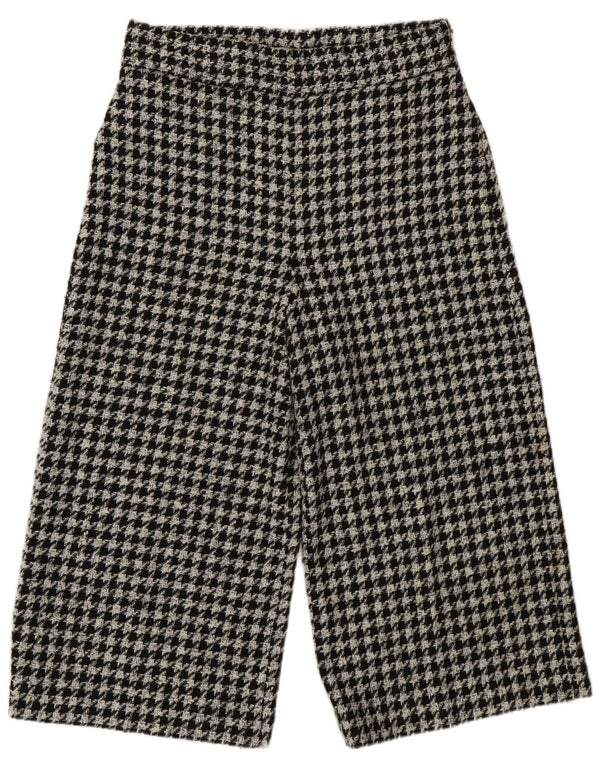 Pantaloni Capri a vita alta da donna Zara grandi W30 L20 pied de poule neri