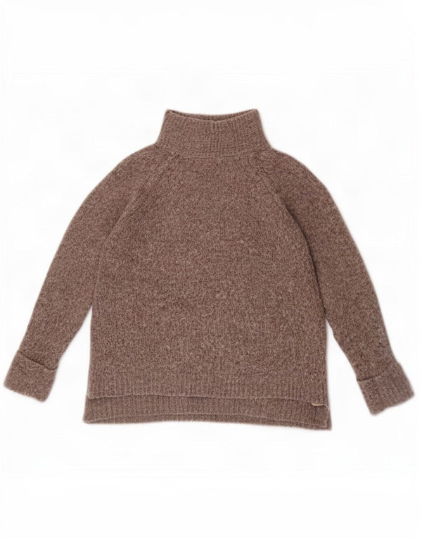 Massimo Dutti Maglione da donna con collo alto e maglione UK 18 XL Lana marrone