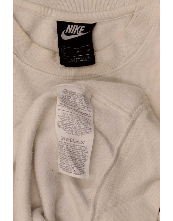 Felpa Nike da uomo vestibilità ampia maglione XS cotone bianco