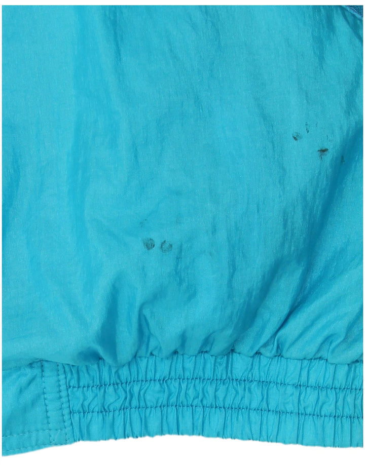 Giacca da ginnastica vintage da uomo in nylon color block blu medio