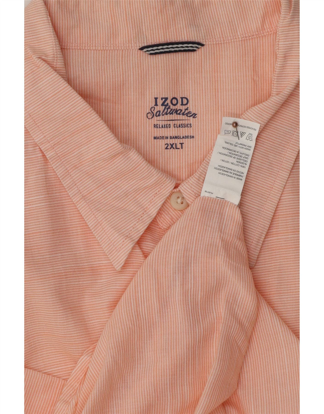 Camicia a maniche corte da uomo IZOD Salt Water 2XL cotone gessato rosa