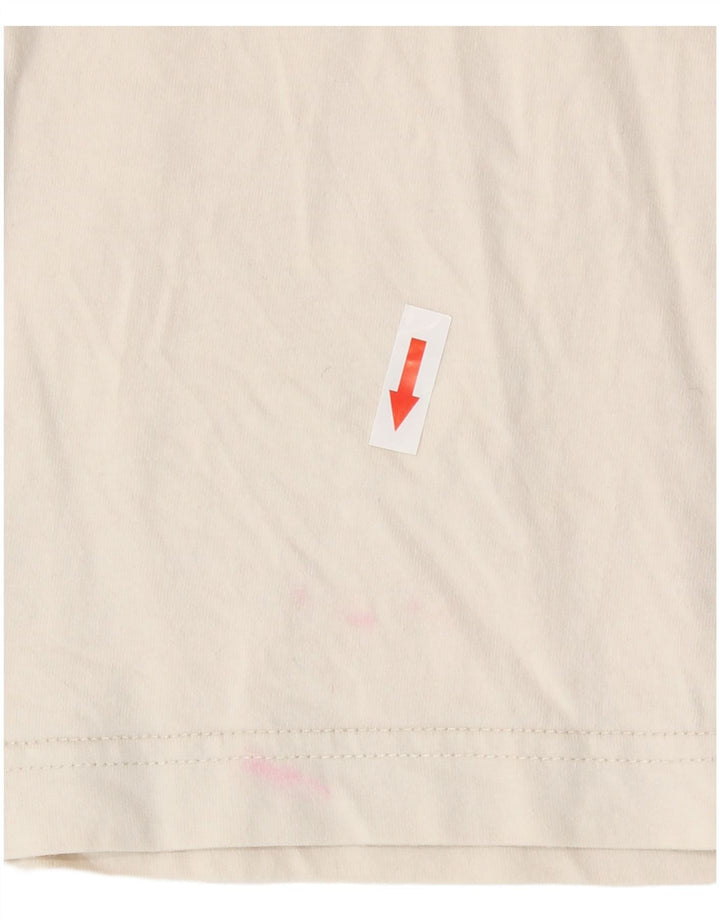 Murphy & Nye Top grafico da uomo a maniche lunghe piccolo in cotone bianco