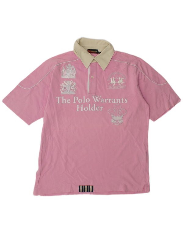 Polo da rugby grafica da uomo La Martina grande in cotone rosa