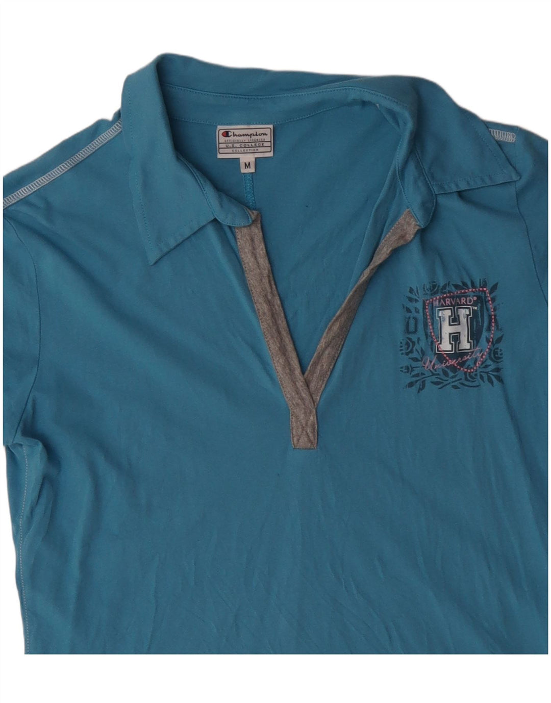 Polo da donna Champion dell'Università di Harvard UK 12 cotone blu medio