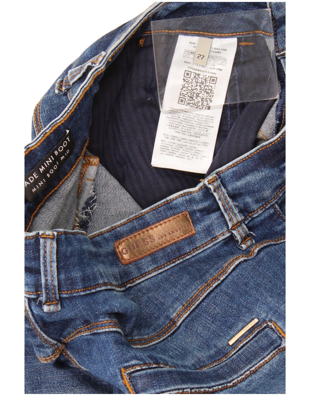 Jeans Bootcut da donna Guess Jade a vita media W27 L32 cotone blu